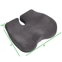 Mind Reader 18" Gray Memory Foam Chair Orthopedic Seat Cushion