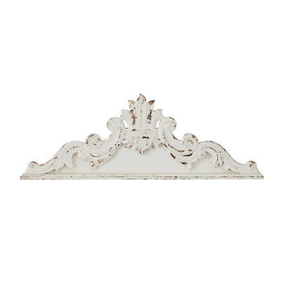 White Wood French Country Carved Wall Decor 14" x 39" x 3"