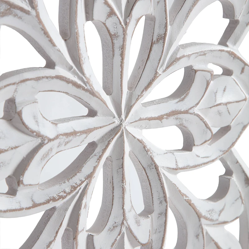 Habitat Augustus White Leaner Wood Wall Medallion