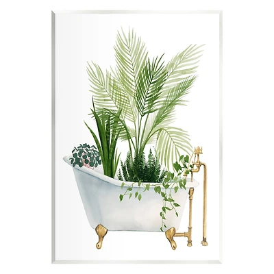 Stupell Industries Various Plants Greenery Vintage Tub Wall Plaque Art