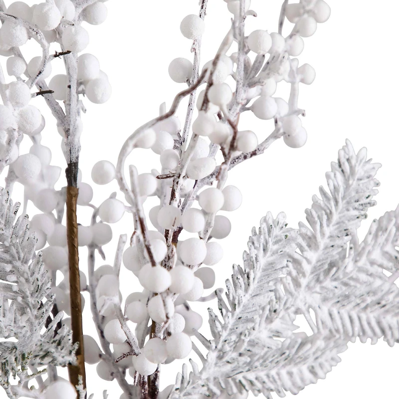 2.5ft. Artificial Flocked Berry Arrangement in Cylinder Chrome Vase