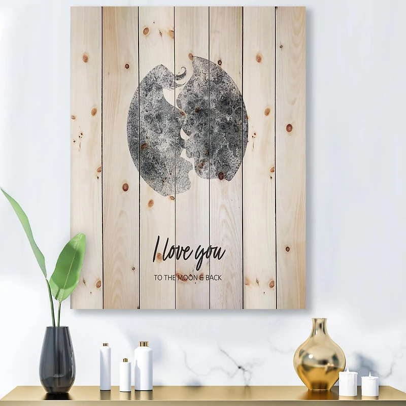 Designart - Romantic Moon Kiss of Two Lovers