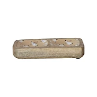 Hello Honey® 8" Snowman Double Compartment Enameled Mango Wood Tray