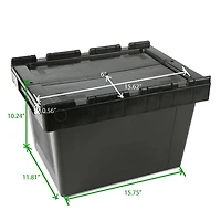 Mind Reader Black Heavy Duty Plastic Crate Storage Bin