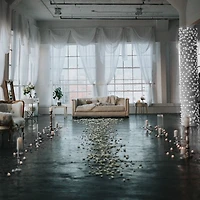 2' x 8' Pure White LED Wide Angle Net Style Column Wrap Christmas Lights  White Wire