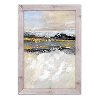 Rough Abstract Landscape 20" x 30" Western White Framed Print