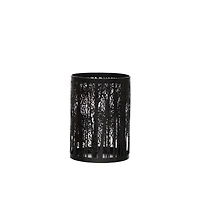 7" Black Winter Forest Metal Hurricane Pillar Candle Holder by Ashland®