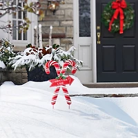 Glitzhome® 30" Metal Christmas Candy Cane Yard Stake