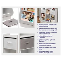 Badger Basket White Upright Storage Nook With Reversible Basket