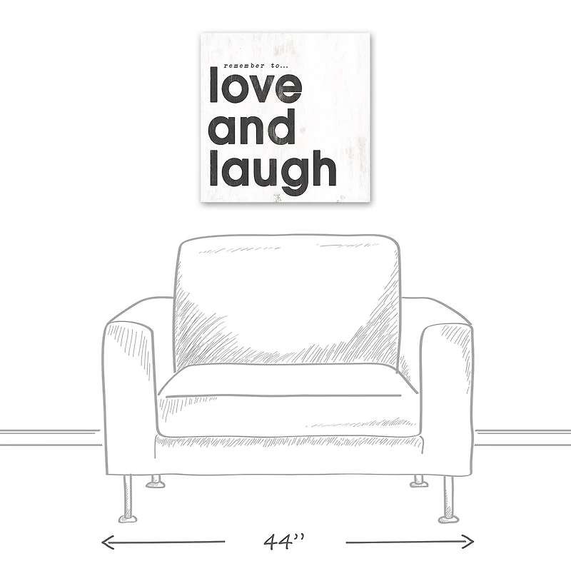 Love And Laugh 20" x 20" Canvas Wall Art