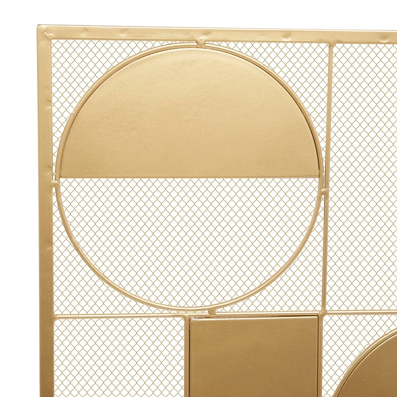 Gold Metal Contemporary Fireplace Screen, 32" x 40" x 6"