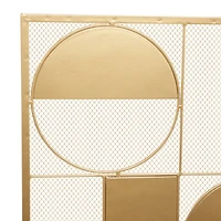 Gold Metal Contemporary Fireplace Screen, 32" x 40" x 6"
