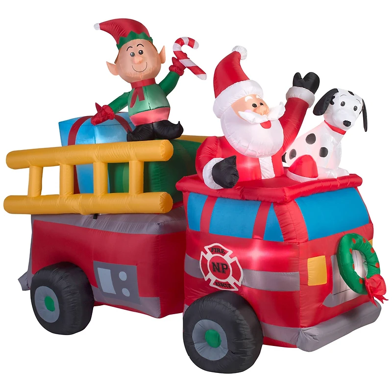 5.7ft. Airblown® Inflatable Christmas Santa's Fire Truck