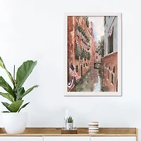 American Canals White Framed Print Under Plexiglass