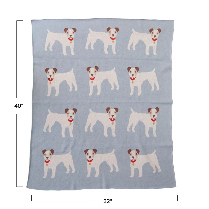 Hello Honey® Dog Prints Cotton Knit Baby Blanket