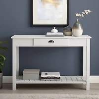 Walker Edison Brushed White Country Style Entry Table