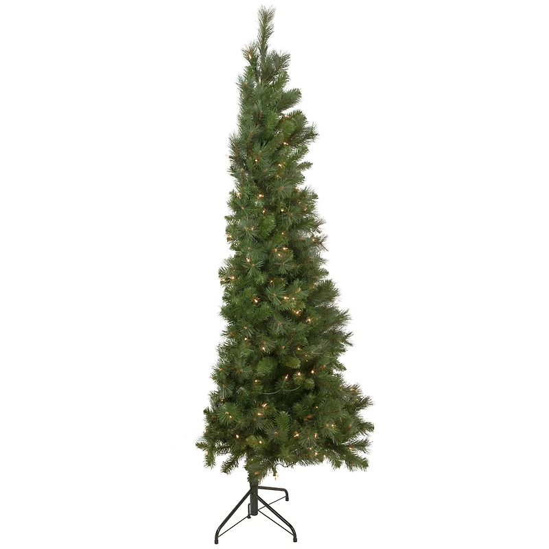 6.5ft. Pre-Lit Beaver Pine Artificial Christmas Wall Tree, Clear Lights