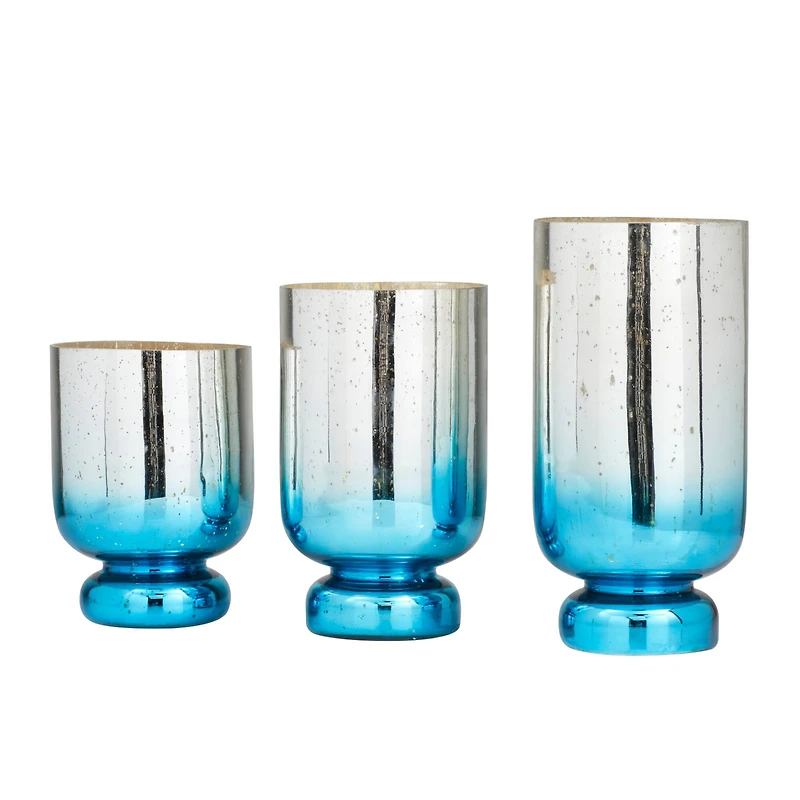 Blue Coastal Candle Holder Set