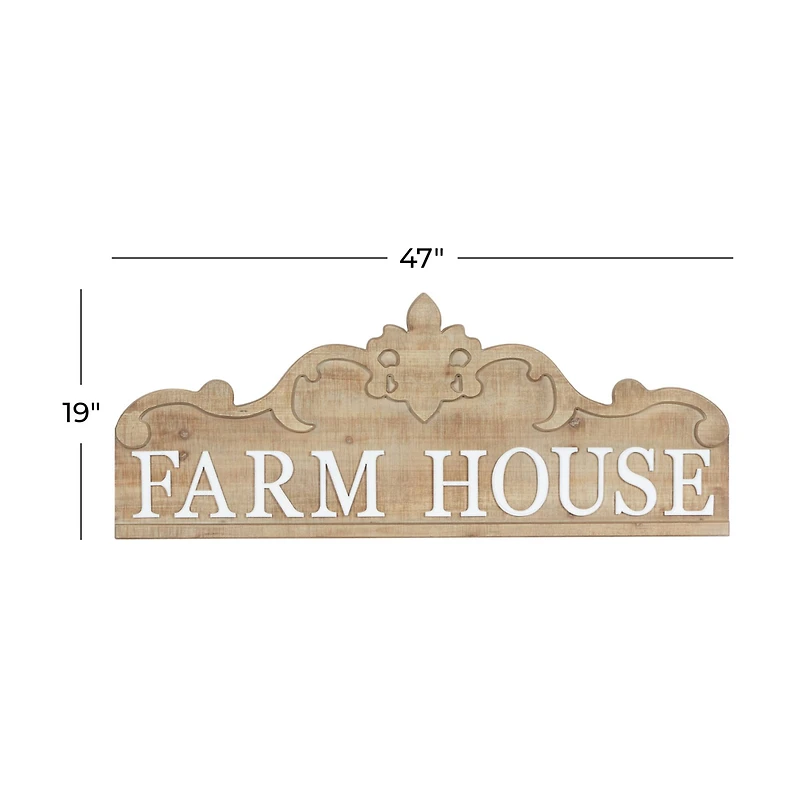 Brown Wood Farmhouse Wall Decor 19" x 47" x 1"