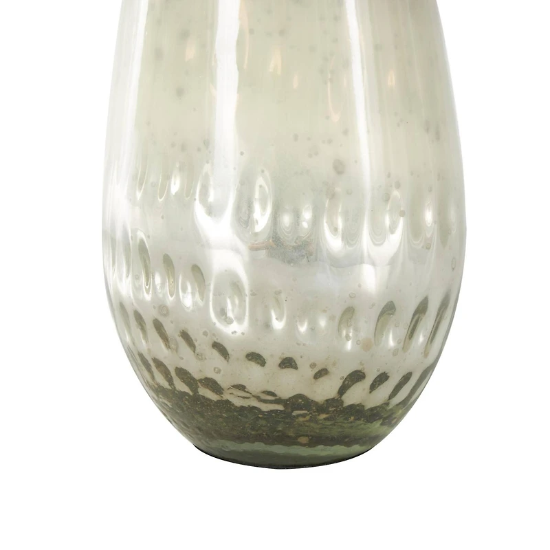 12.25" Brown Glass Ombre Vase with Spotted Concaved Details & Speckled Accents