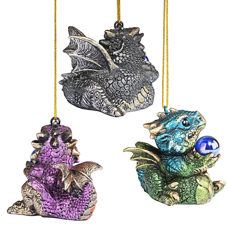 Design Toscano Dragon Virtues Gothic Ornament Set