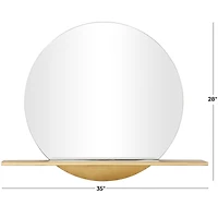 Gold Metal Glam Wall Mirror, 35" x 4" x 28"