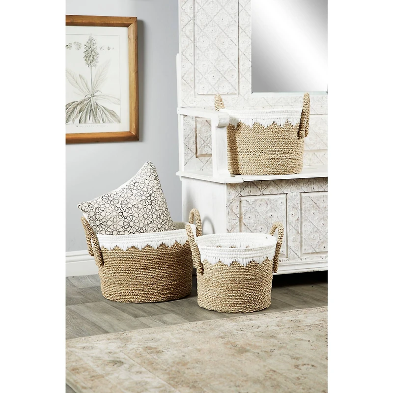 Brown Sea Grass Natural Storage Basket Set