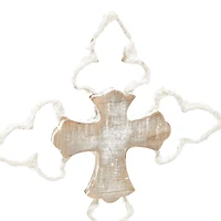 Brown Wood Contemporary Cross Sculpture Set