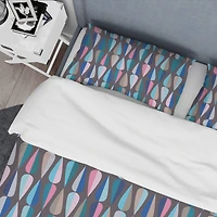 Designart 'Retro Abstract Drops VIII' Mid-Century Duvet Cover Set