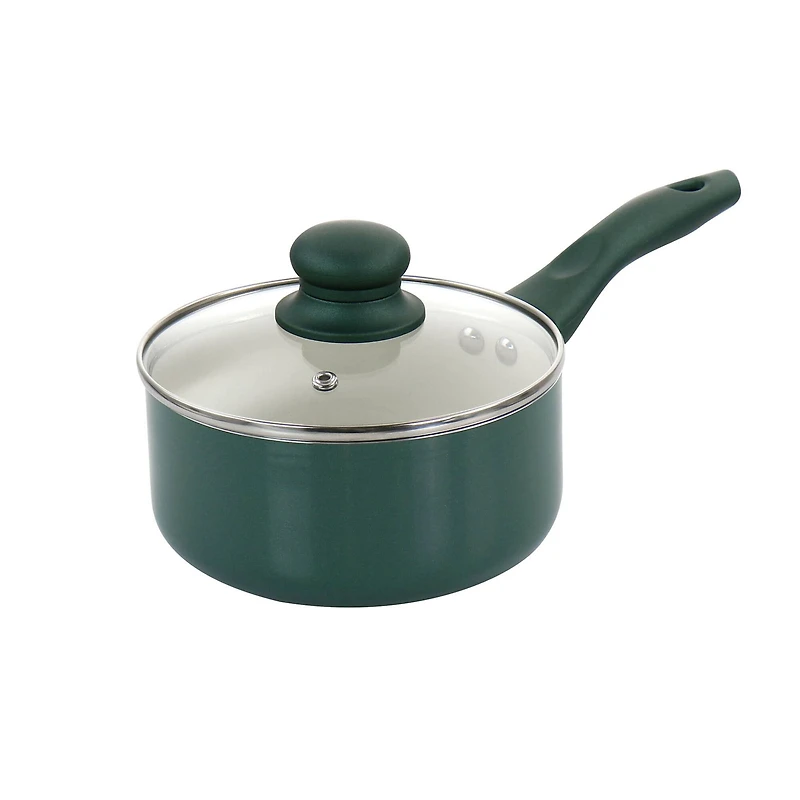Gibson Home® 11-Piece Green Gazebo Ceramic Nonstick Aluminum Cookware Set