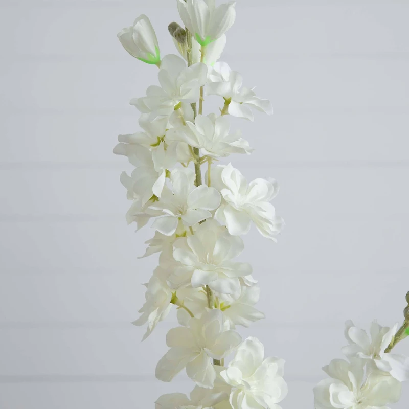 33" White Delphinium Flower Stems, 3ct.