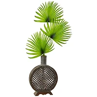 3.5ft. Fan Palm in Open Weave Vase