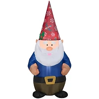 4ft. Airblown® Inflatable Christmas Gnome in Red Damask Hat
