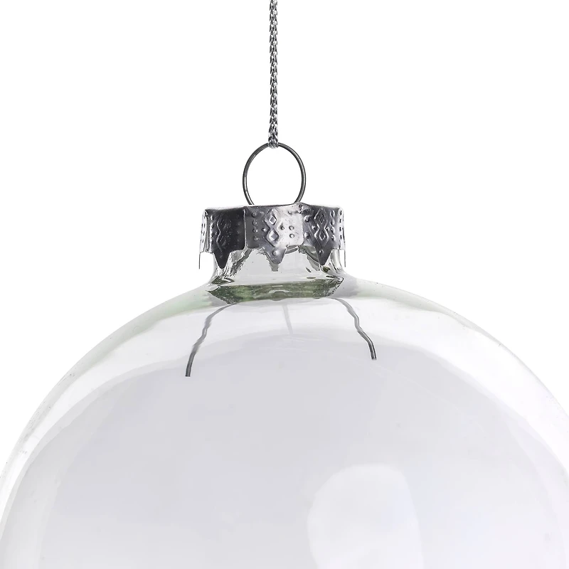 4ct. 4" Clear Glass Ball Ornaments