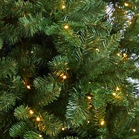 8ft. Pre-Lit Grand Teton Spruce Flat Back Artificial Christmas Tree, Warm White LED Lights