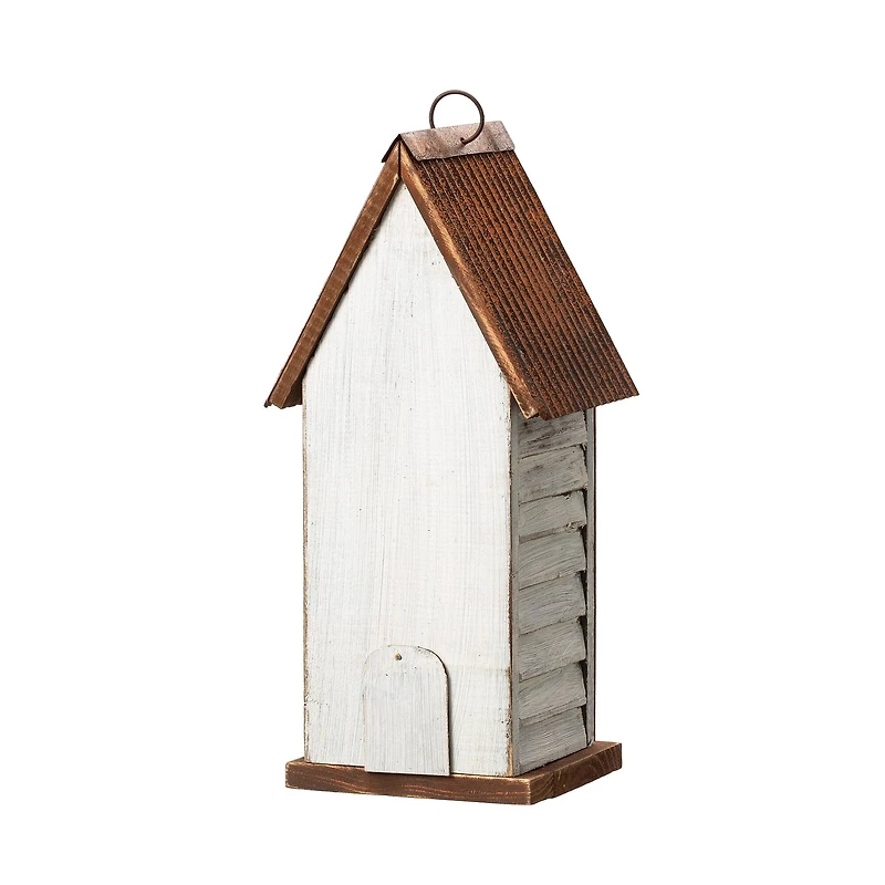 Glitzhome® 14.75" Distressed Wood HOME Birdhouse