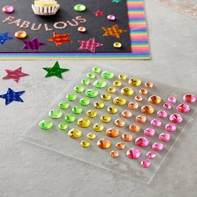 12 Packs: 72 ct. (864 total) Neon Rhinestone Stickers by Recollections™