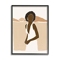 Stupell Industries Woman Standing in Desert Canyon Mountain Landscape Framed Wall Art