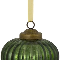 3" Green Crackle Glass Onion Christmas Ornament