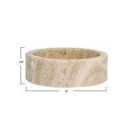 Hello Honey® 5" Beige Round Marble Dish & Bottle Holder