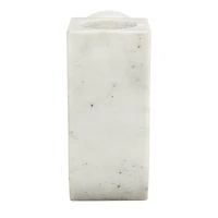 Hello Honey® 7" White Modern Marble Pillar & Taper Candle Holder Vase with Ball