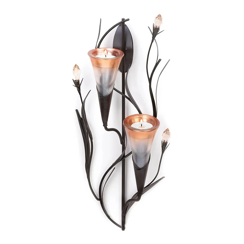 15.75 Dawn Lilies Candle Wall Sconce
