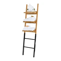 Hello Honey® 72" Fir Wood Ladder Shelf with Metal Base