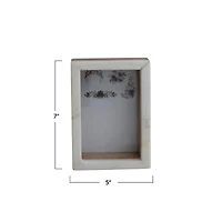 Hello Honey® White Marble & Wood Shadow Box