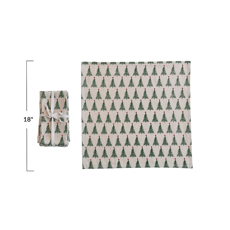 Hello Honey® 18" Christmas Tree Print Stonewashed Cotton Napkins, 4ct.