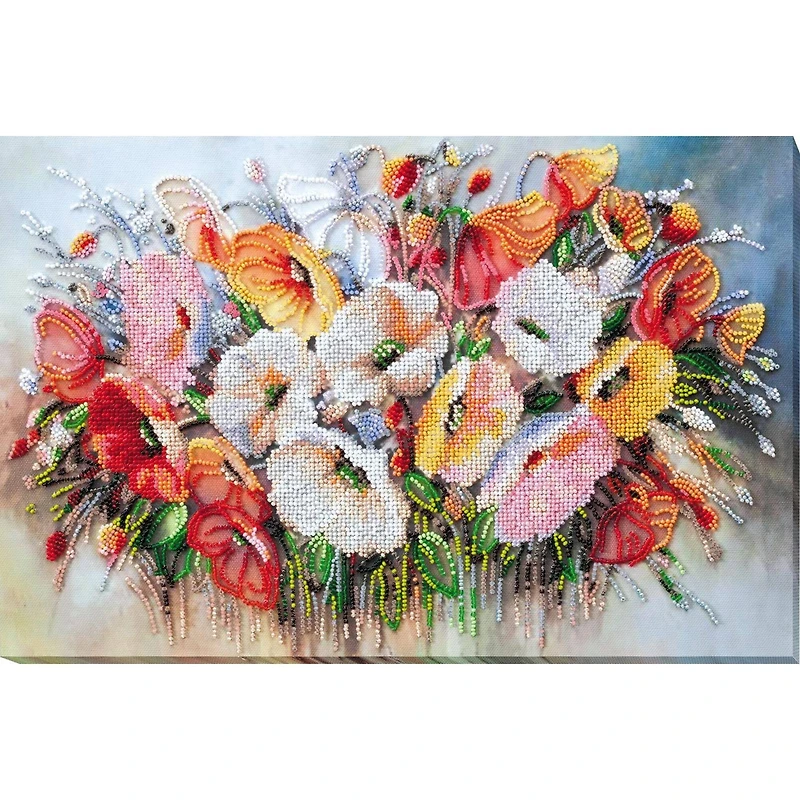 Abris Art Delicate Flowers Bead Embroidery Kit