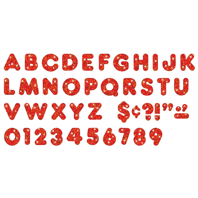 TREND Enterprises® Red Sparkle 4" Casual Uppercase Ready Letters®, 3 Packs