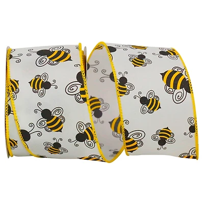 Reliant 2.5" x 10yd. Wired Bumble Bees Ribbon