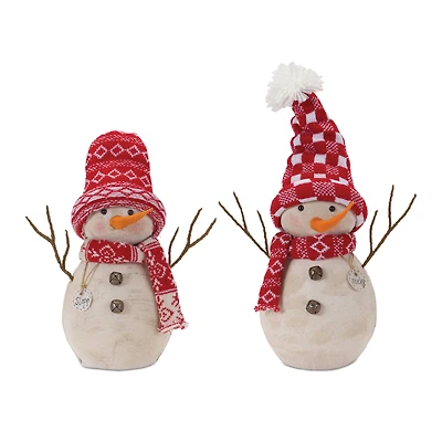 Snowman Décor with Hat & Scarf Set, 12.25" & 15.25"
