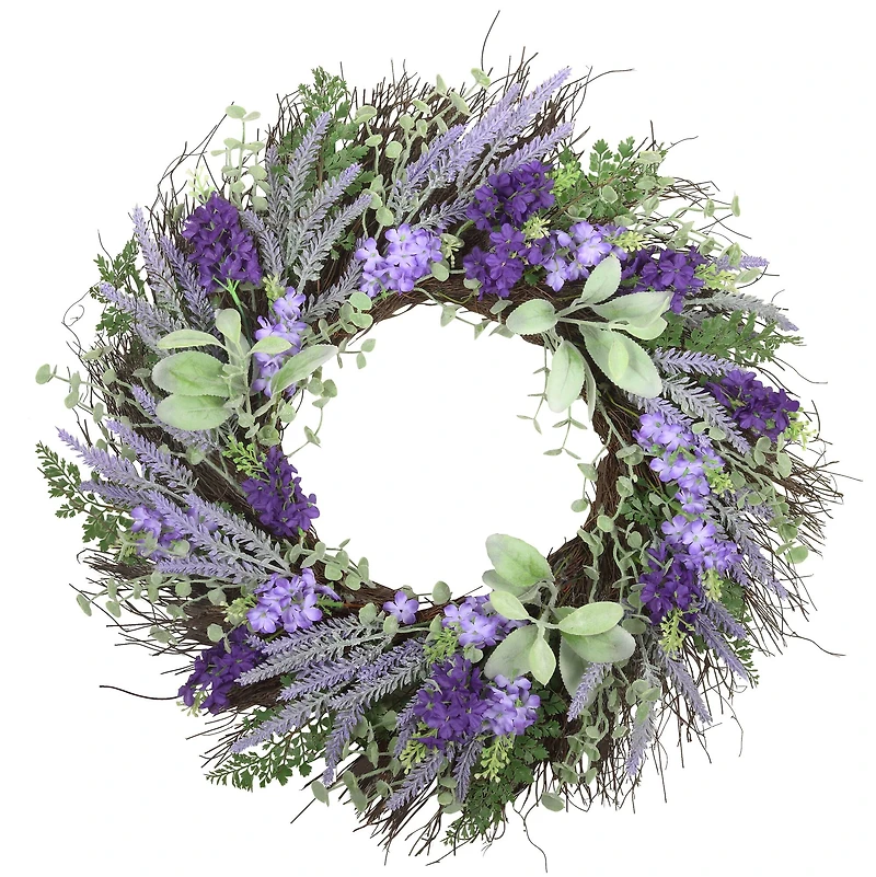 Haute Decor 24" Mixed Lavender & Larkspur Wreath